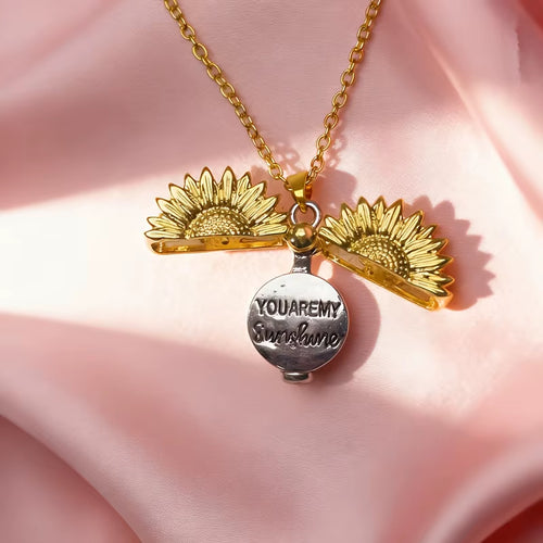 1Pcs You Are My Sunshine Sunflower Pet Urn Ashes Ash Ash Necklace